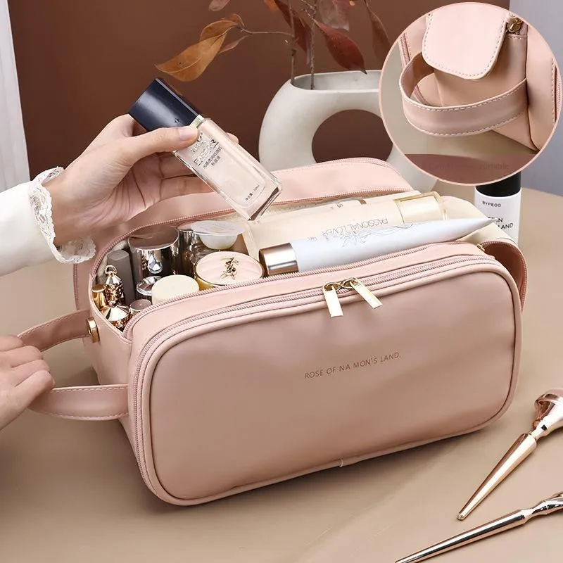 Gentle Welcome Portable Storage Bag, Toiletry Bag, Handbag, Double Zippers Makeup Bags Vanity Travel Stool-7