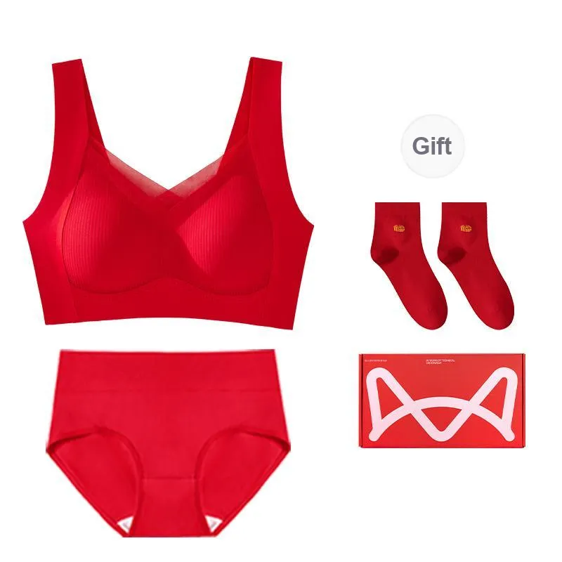 MIIOW Underwear Set Women's Gift Box Set Red-3