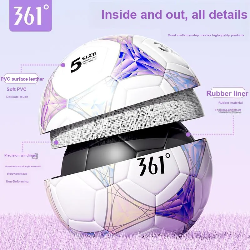 361° Size 45 Soccer PVC Unisex Dazzling Purple-2