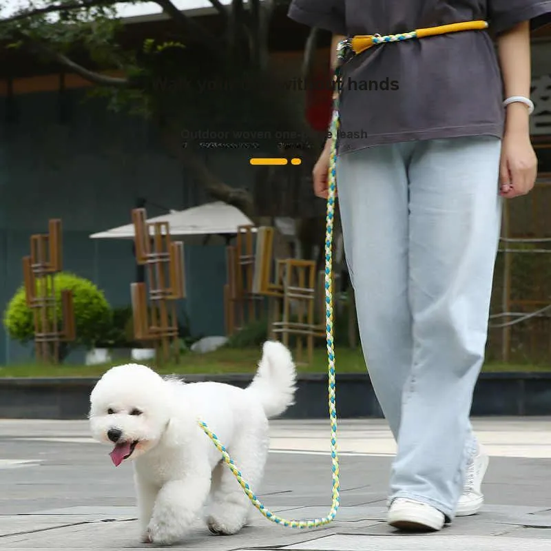 UFBemo Leashes, Adjustable Multicolor Woven P Rope-1