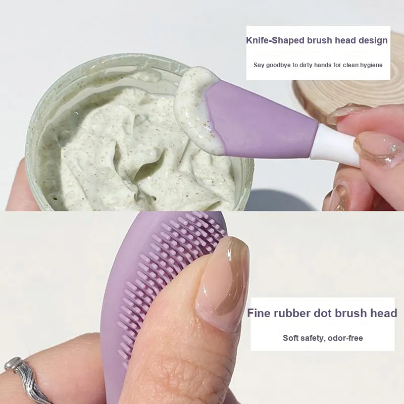 Pleasant Language Silicone Digging Scrapers 2 in 1 Dual Head Non Adhesive Facial Massage Facial Mask Brush-6