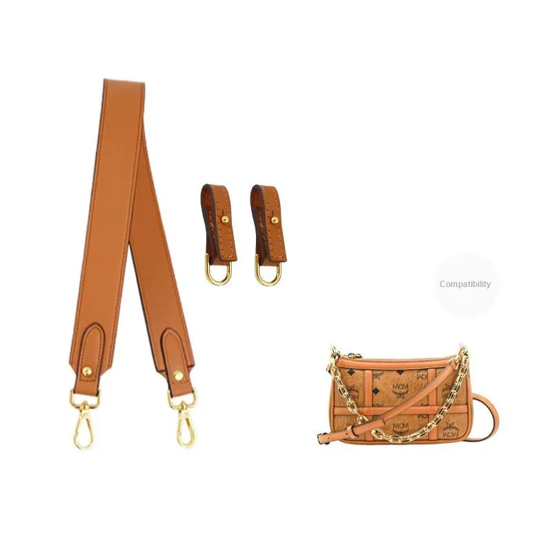 Cow Leather Bag Shoulder Strap Women's Brown-4