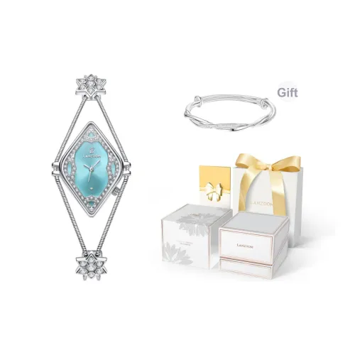 LANZOOM Кварцевый механизм Женские часы на запястье с синим циферблатом корпус из нержавеющей стали ремешок из нержавеющей стали