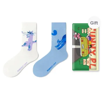 PL Mid Calf Socks Unisex Shopping Bag 2 Pack Mixed Color