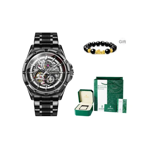 RENOVO Hard Core Коллекция Автоматический Механический Механизм Часы Мужские Белый Циферблат