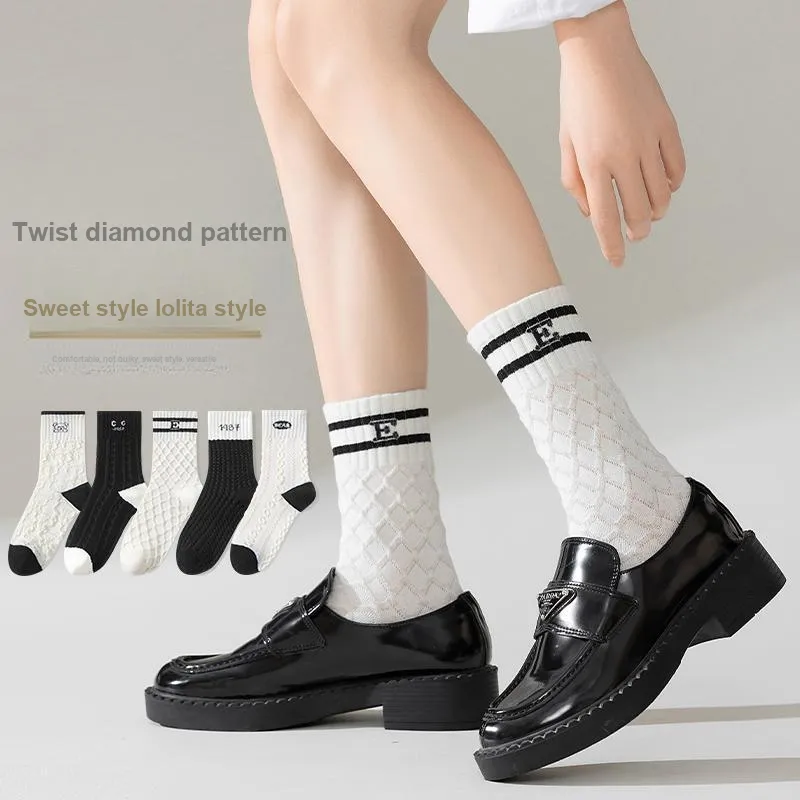 Lan Miao Mid Calf Socks Women's 7 Pack-8
