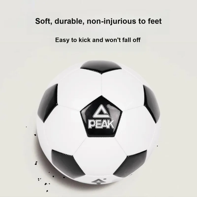 PEAK Size 4 Soccer PVC Machine Stitched Soccer Ball Unisex Black White-2