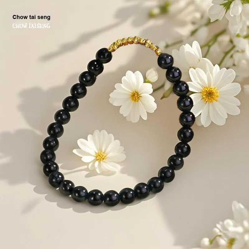 CHOW TAI SENG Hetian Jade Bracelet, Versatile Advanced Touch Sensitive Gemstone Jewelry White Jade Women's-8