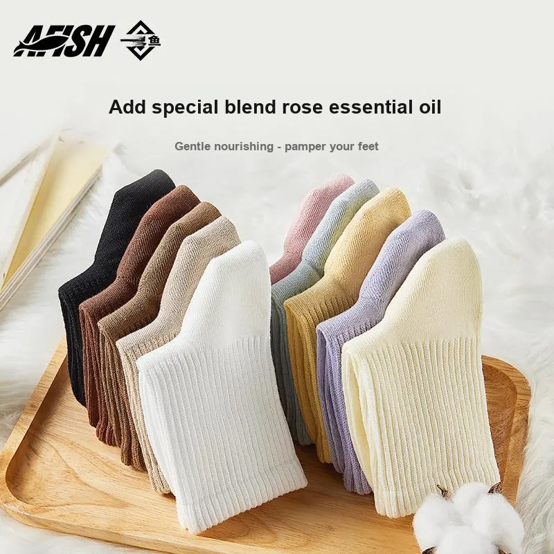 AFISH Mid-Calf Socks Women's Box 5-Pack-18