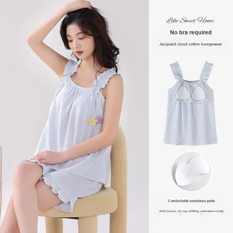 FENTENGCARE Pajama Set Women's Light Blue-3