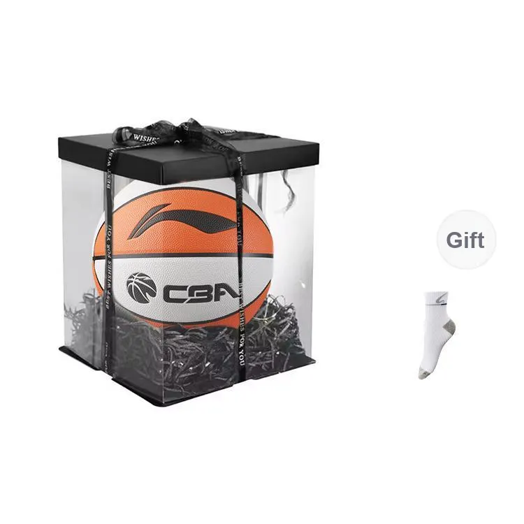 LiNing CBA Collection PU Basketball White Orange Size 7 Ball Training Unisex-3