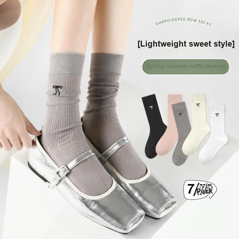 MIIOW Trend Party Series Mid-Calf Socks Women's Shopping Bag 5 Pack-44