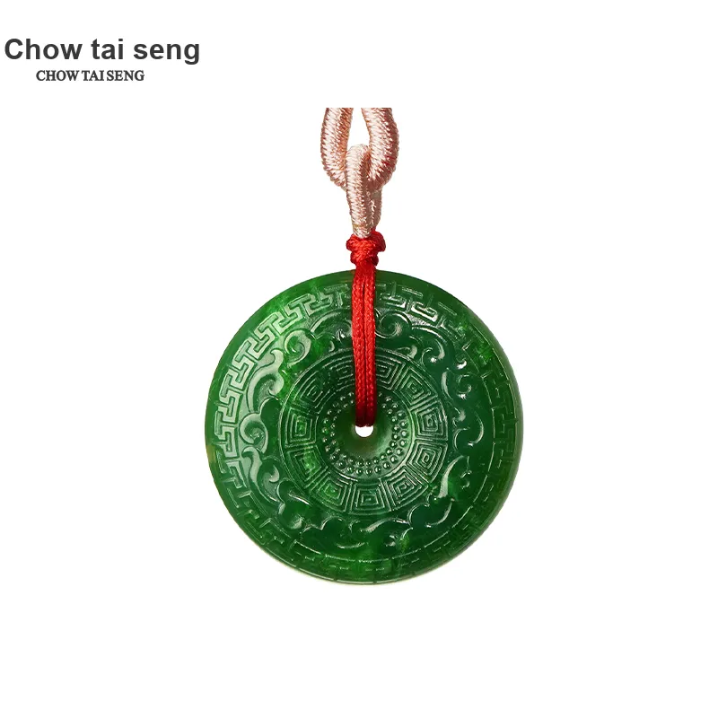 CHOW TAI SENG Hetian Jade Collarbone Chain Necklace A Trendy And Luxurious Gift For The Fashion Conscious Jasper Unisex-9
