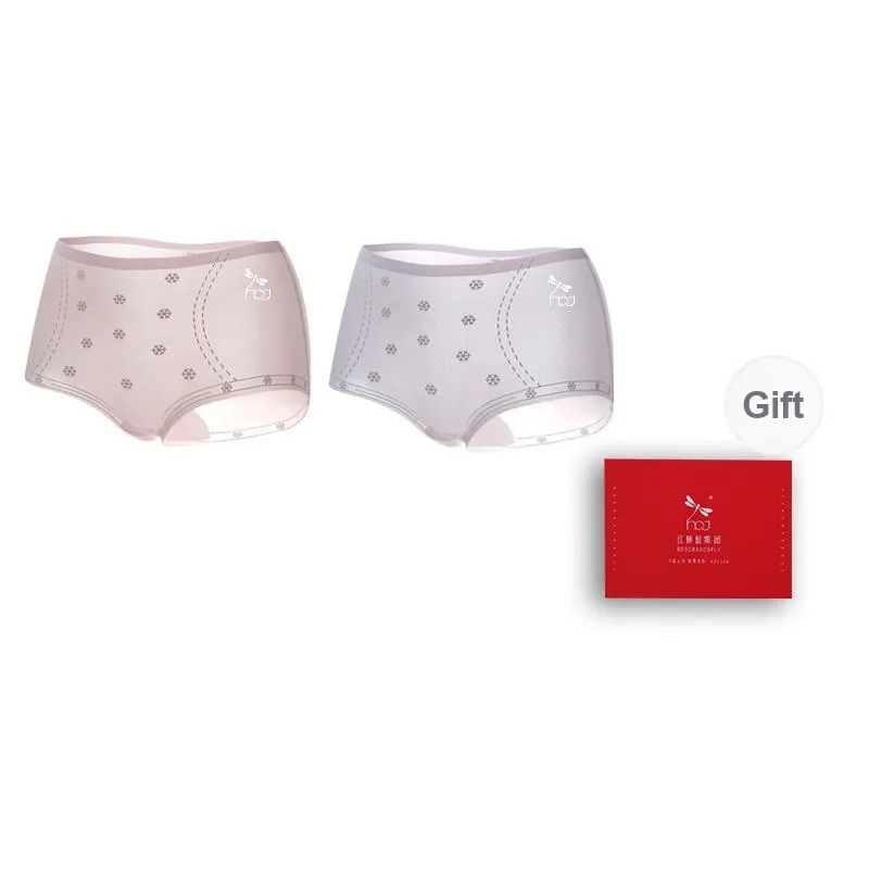 RED DRAGONFLY Ice Silk Panties Women's 2 Pack Gift Box Set-7