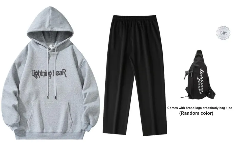 LIGHTNING BEAR Sweatshirt Sets Unisex-17
