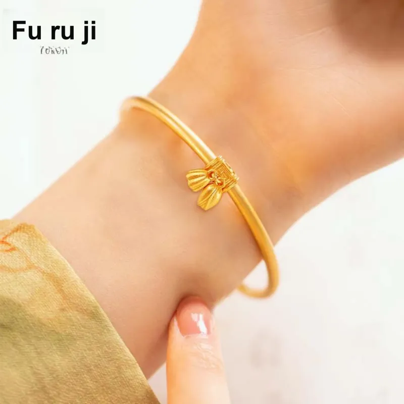 Fu Ru Ji S999 Fine Silver Bangles Women's-4