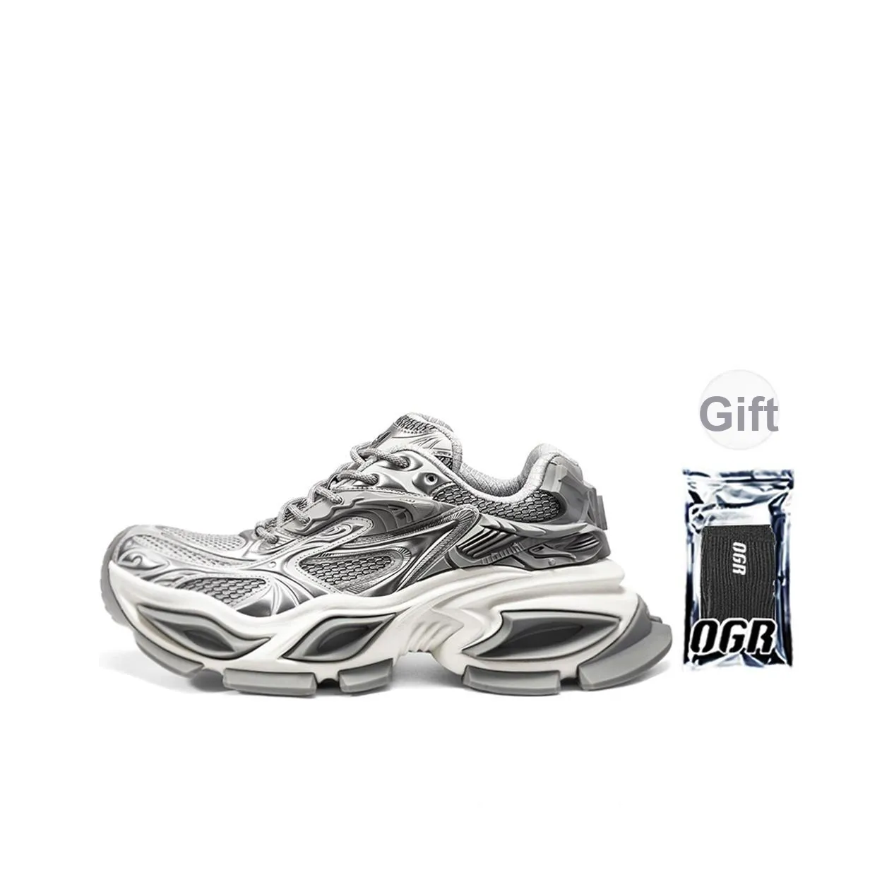 OGR Heterochromia GAZE MAX Серебряный Tabby Противоскользящее покрытие Легкий Увеличение высоты Низкий Топ