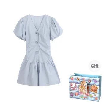 WOWI KCKS Short Sleeved Dress Women's Sky Blue