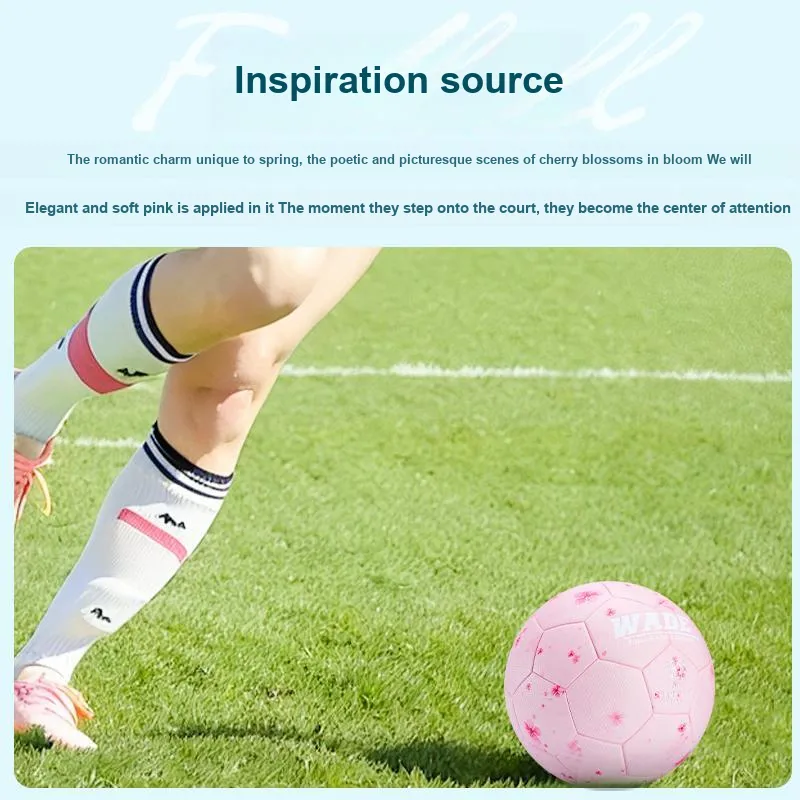WADE Size 5 Soccer PU Seamless Thermal bonding Women's Pink Cherry Blossom Mix-2
