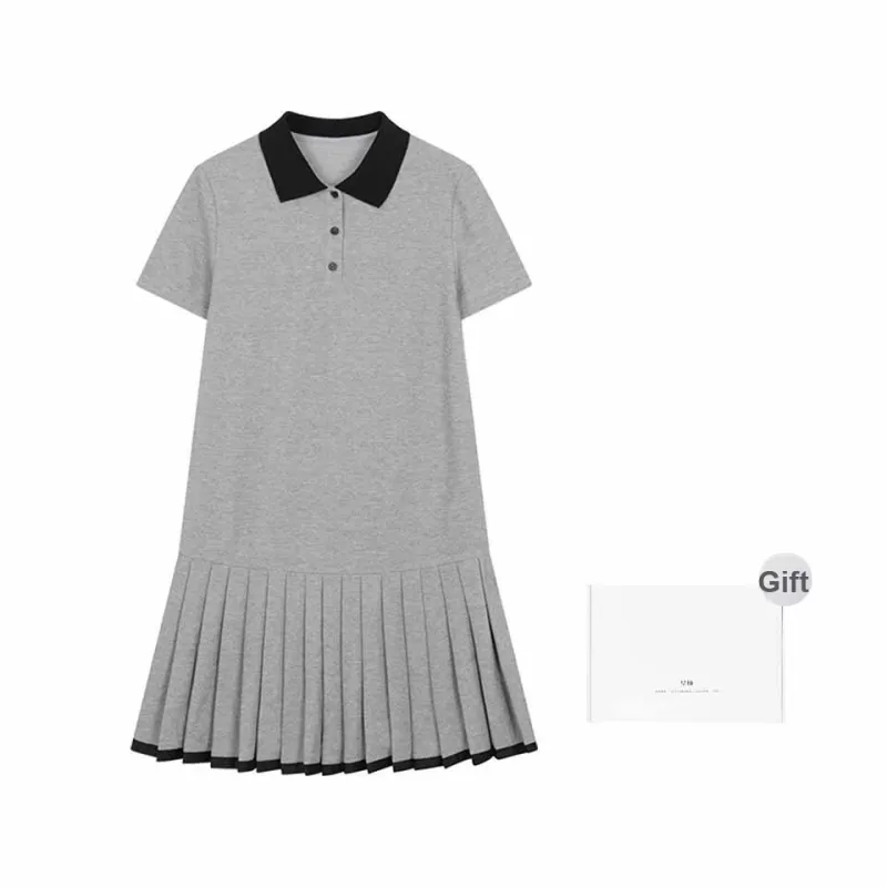 Mo Han Yi Mei Short Sleeved Dress Women's Heather Gray-0