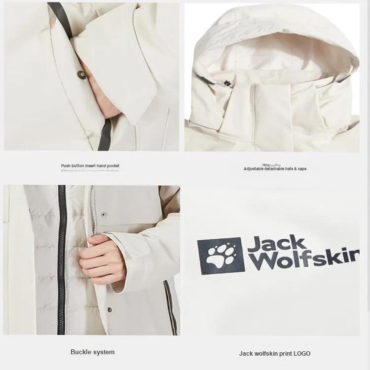 Jack Wolfskin Outdoor Hiking Keep Warm From The Wind Windbreaker Jacket Women's Pearl White-1