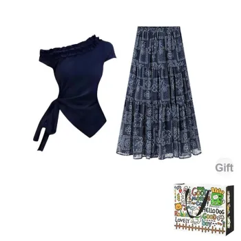 OURUOKE Two Piece Skirt Sets Women's