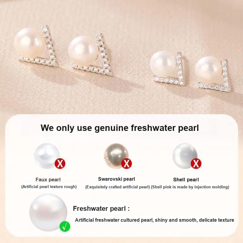 LAOYINJIANG Pearl Stud Earrings Women's-3