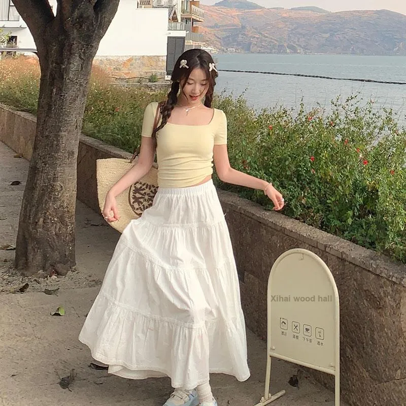 SUSANSAN Casual Long Skirt Women's-3