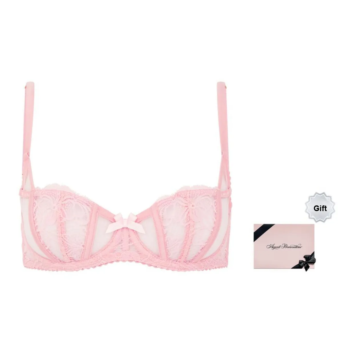 Agent Provocateur Rozlyn Picot trim Sheer lace Bra