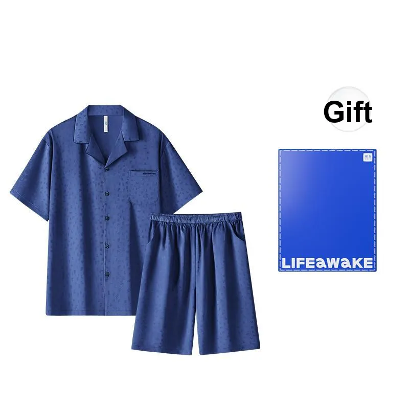 HLA Pajama Set Men's Solid Color-22