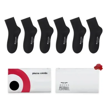 PIERRE CARDIN Mid Calf Socks Women's 6 Pack Black