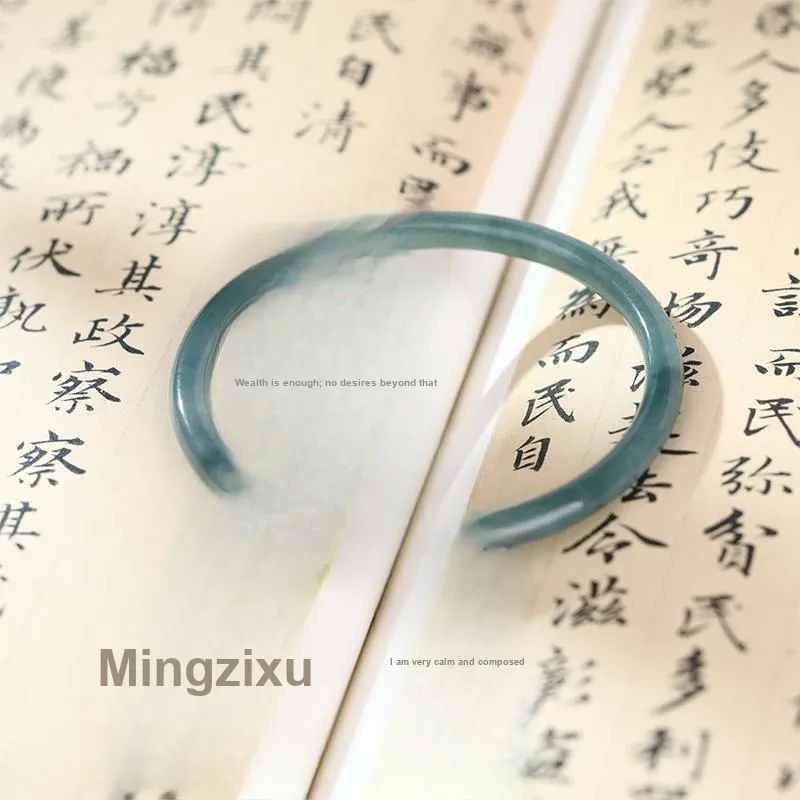 Clear Snow Glutinous Jade Jadeite Bangles Unisex-3