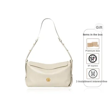 BAGTREE Cow Leather Shoulder Bag Women's Charming Moon White