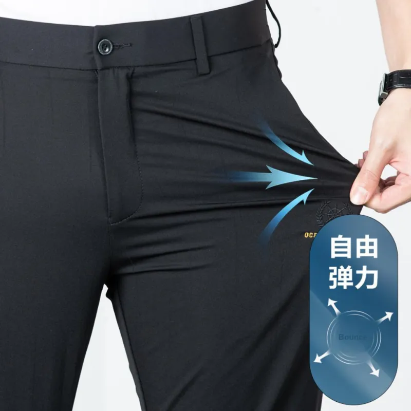 Red Bean Casual Pants Unisex Navy Blue-3