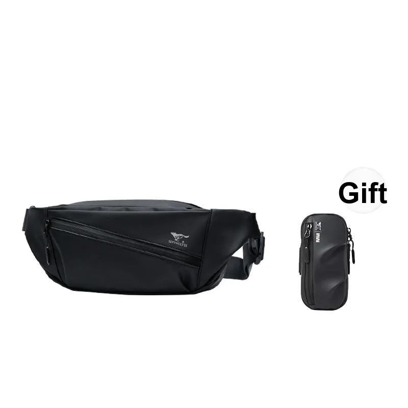 SEPTWOLVES Artificial Leather Sling Bag Regular Unisex Black-0