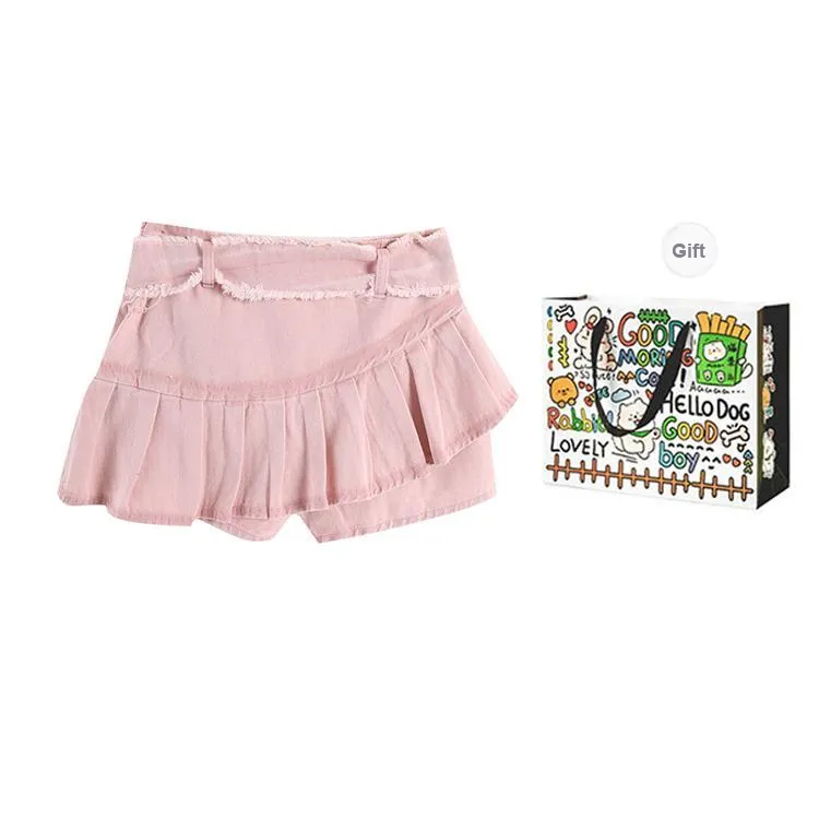 DEDY Denim Short Skirts Women's Pink-8