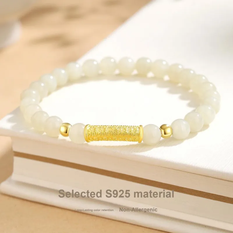Andaozi Hetian Jade Bracelets Pale Greenish White Jade Women's-1