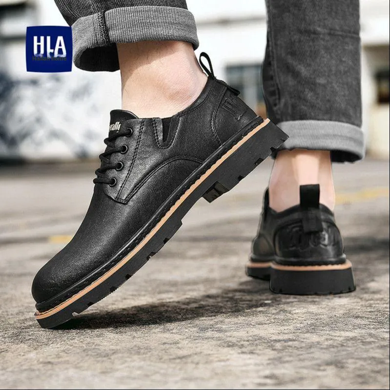 HLA Men's Casual Shoes Men Low Top Black-2