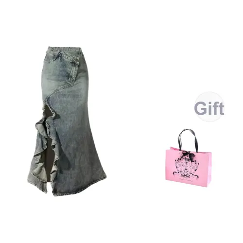 Spicy Gals Деним Длинная Юбка Женская