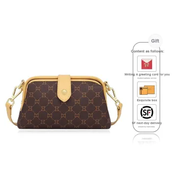 MashaLanti PVC And Synthetic Leather Crossbody Bags Shoulder Bags Women's Dark Brown & Apricot
