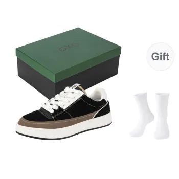 GXG Skateboard Shoes Men Low Top White/Brown, Black/Brown/White