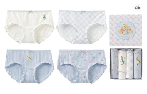 Caramella x Peter Rabbit/, Underwear Gift Box Women's 4 Pack Mixed Color