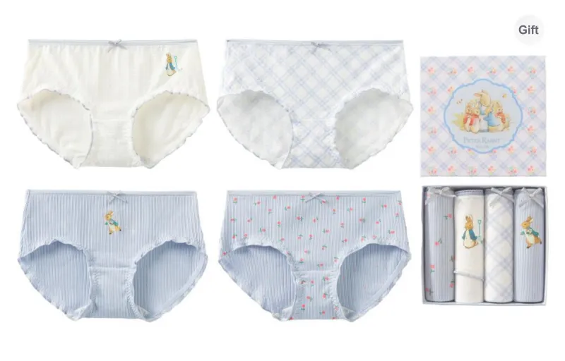 Caramella x Peter Rabbit/, Underwear Gift Box Women's 4 Pack Mixed Color-0