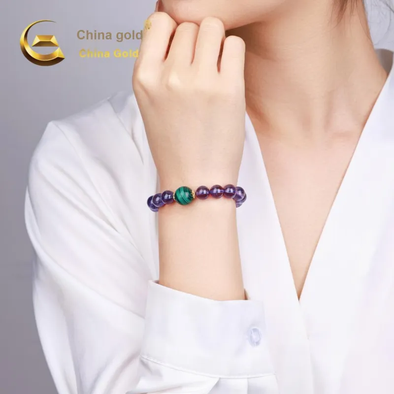 CHINA GOLD Natural Amethyst Bracelets Unisex-5