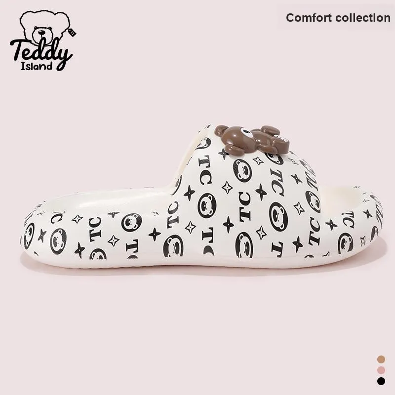 TEDDY ISLAND 2025 Cute Bear EVA Platform Home Slippers With Squashy And Bouncy Feeling Outerwear-6
