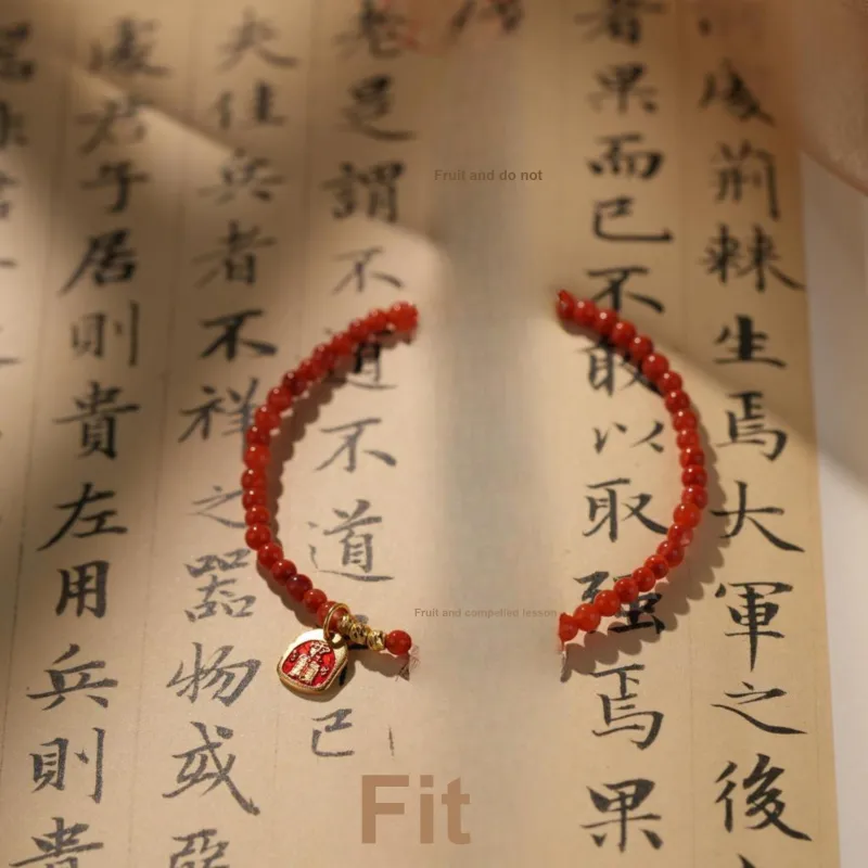 Clear Snow Southern Red Agate Bracelets Unisex-4