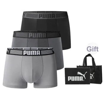 PUMA Underpants Men's 3 Pack Black Gray Combination, Includes Box