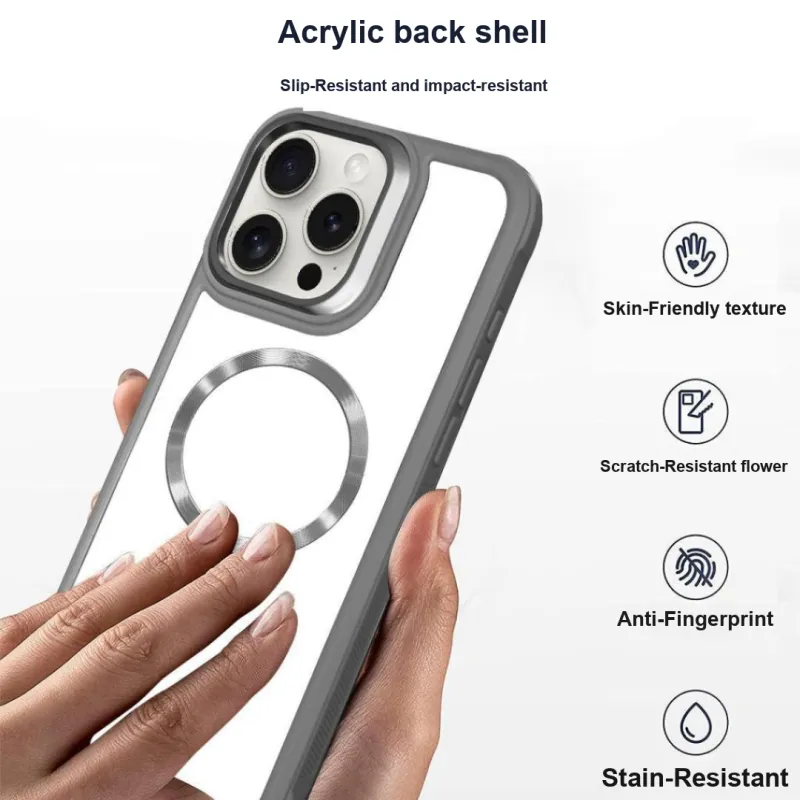 Record Star Acrylic Material Magnetic Electroplated Eye Phone Cases Compatibility IPhone15/16 Girlish-5