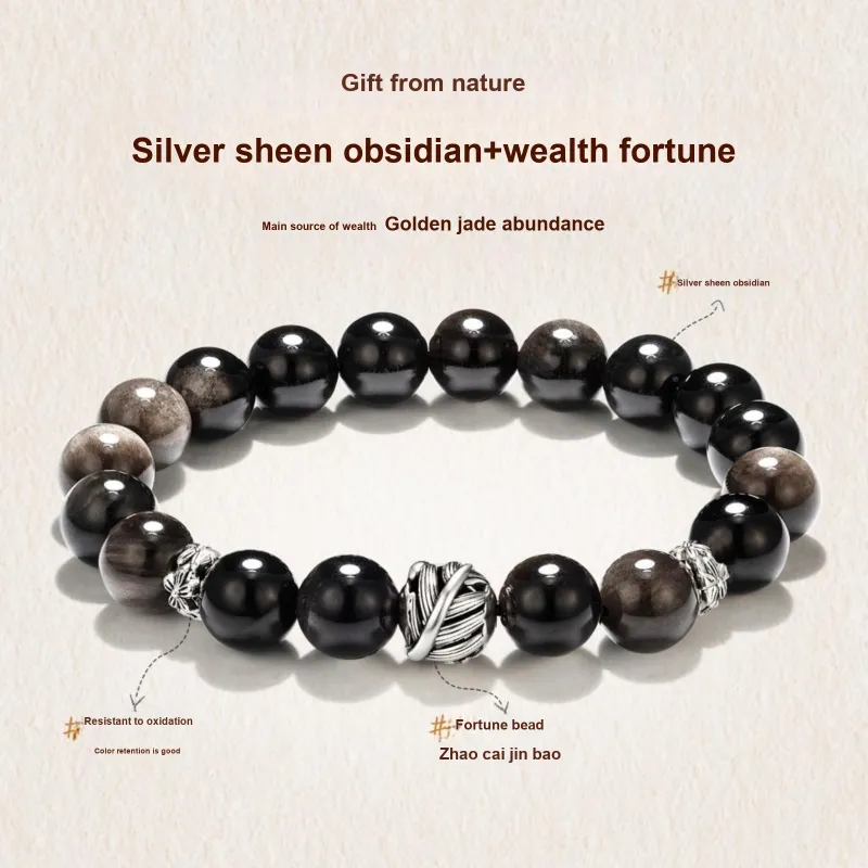 Jodie&Kevin Obsidian Bracelets Men's-2