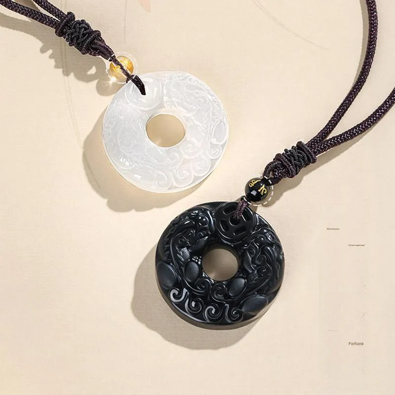 HANYUDIE Obsidian Love Confession Anniversary With Necklace Unisex-8